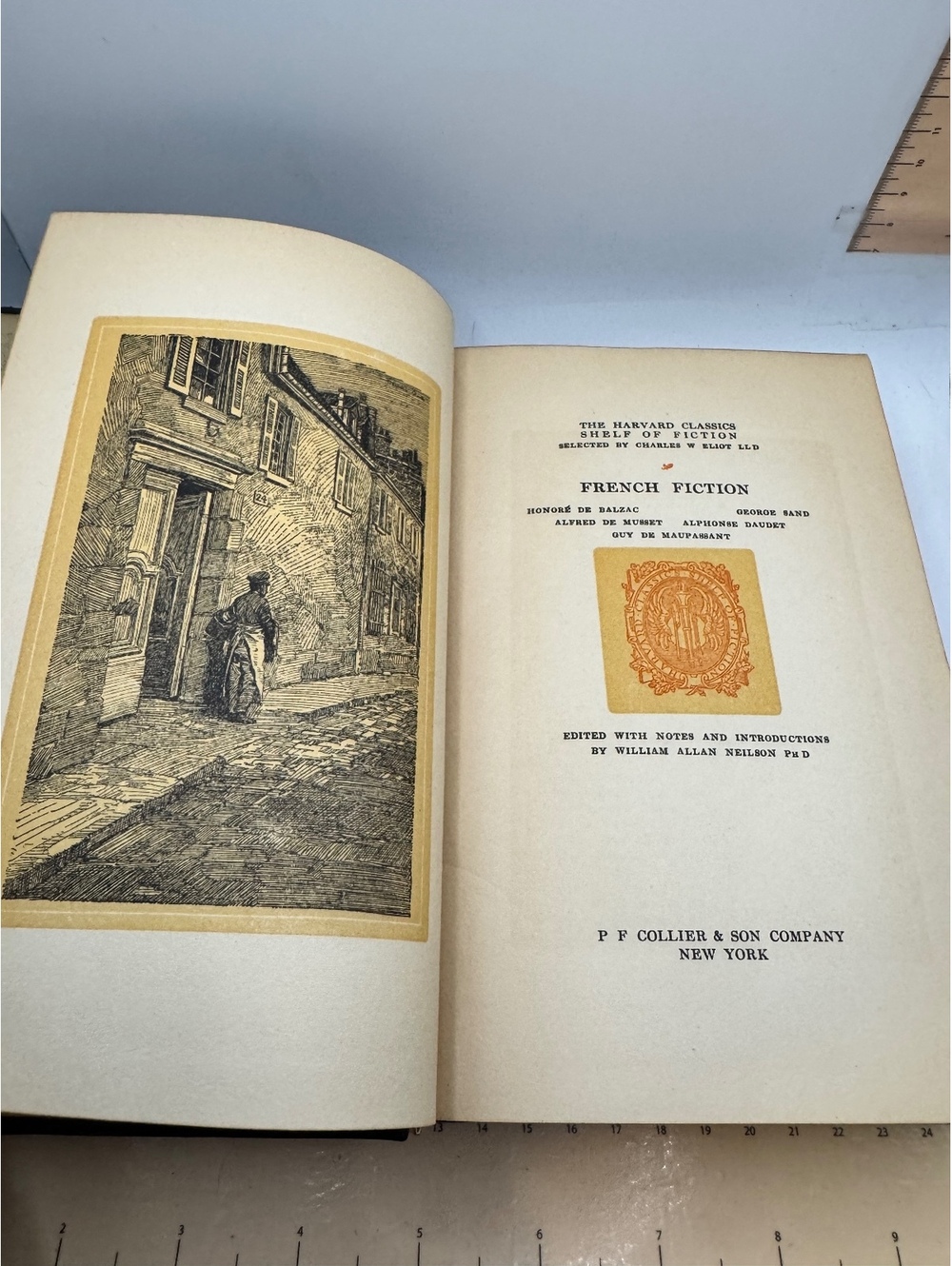 Vintage 1917 French Fiction Book - Harvard Classics Series